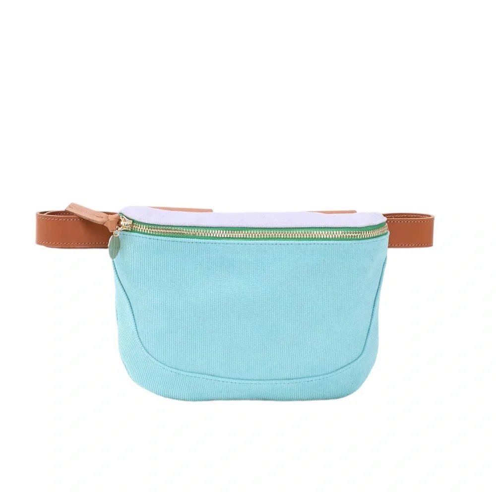 Clare V Mint & Lavender Corduroy Belt Bag
